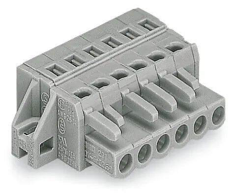 WAGO Konektor 231-115/031-000 1vodičový pružinový CAGE CLAMP® 2,5 mm², šedá Originální