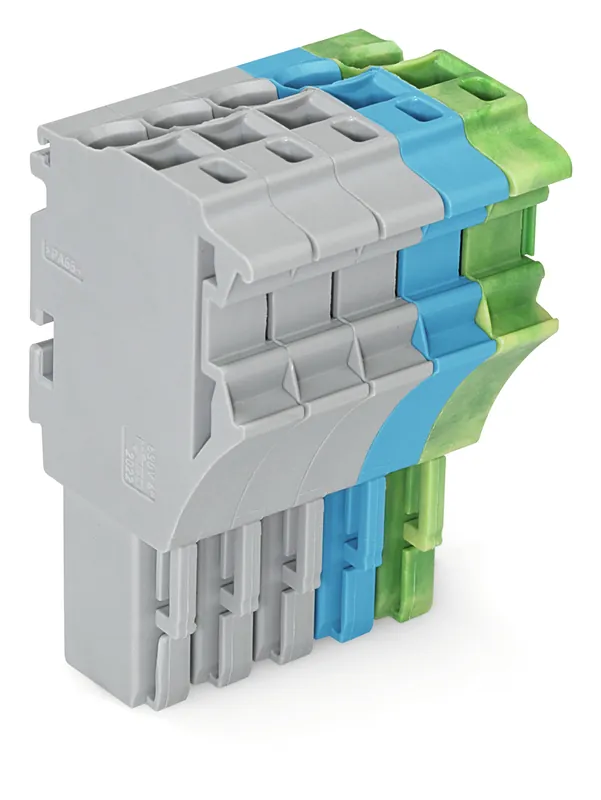 WAGO Svorka 2022-105/000-038/999-953 1vodičová pružinová Push-in CAGE CLAMP®, 4 mm², šedá/modrá/zelenožlutá Výprodej