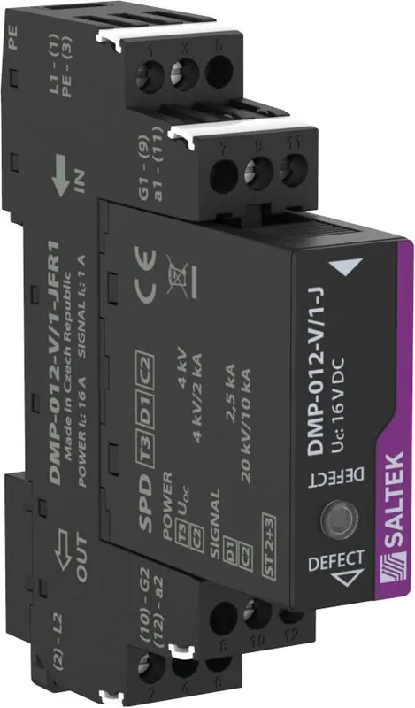 SALTEK Ochrana DMP-012-V/1-JFR1 přepěťová (kombinace signálu/napájení), 12 V DC, výměnný modul Cenový Hit